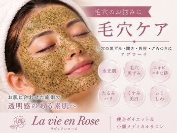 ラヴィアンローズ 岐阜本店(La vie en Rose)の写真/透明感のある肌を目指したい方へ。毛穴のお悩みに寄り添うフェイシャルメニューをご用意しています。