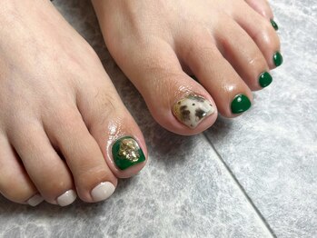 テラス(TERRACE)/秋色天然石ネイル