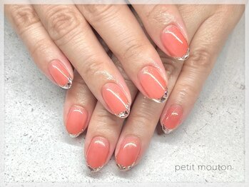 プチムトン 鶯谷店(petit mouton)/【ガラスフレンチネイル】