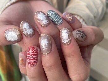 ネイル アトリエ コモード(nail atelier Comodo)/絵画ネイル [ヒロイン]