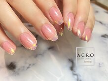 アクロネイル アンド アイ(ACRO NAIL&EYE)/オーロラミラーフレンチネイル