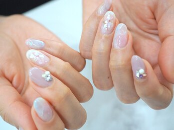 オトナネイル(otona nail)/上品大理石×天然オーロラシェル