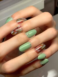 秋色ニュアンスネイル