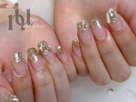 秋のギラギラネイル