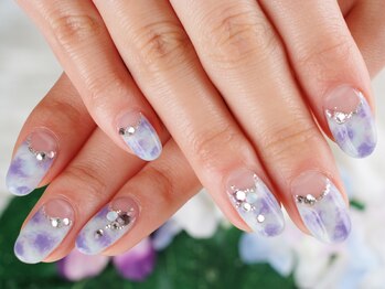 クリスタルネイル ゆめタウン筑紫野店(CRYSTAL NAIL)/ふわふわ*紫陽花タイダイジェル