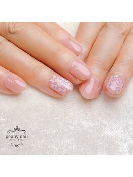 ピオニーネイル(peony nail)/紫陽花ワンポイント