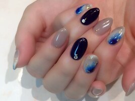ネイビーニュアンスネイル