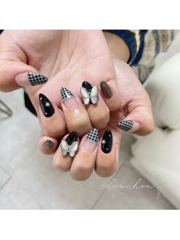 シュシュ(chouchou)/千鳥柄ネイル