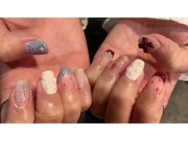 落書きネイル×フレンチネイル♪
