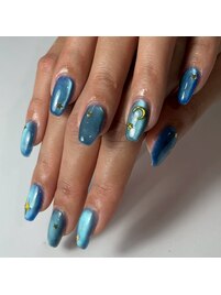 夜空ネイル/マグネットネイル