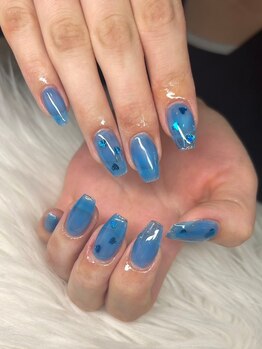 タムタムネイル 本厚木(Tam Tam Nail)/ワンカラ一。ラメライン追加