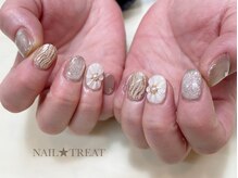 ネイルトリート 茨木駅前店(NAIL TREAT)/ぷっくりフラワーネイル