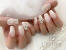 ホワイト推しネイル