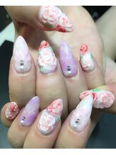 ネイルサロン アイル(nail salon i’ll)/ガーリー派手ネイル☆