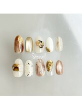 ソーネイル(Soo.nail)/9月定額ネイルアシメデザインB