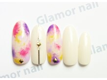 グラマーネイル(Glamor nail)/タイダイ柄☆¥7,500