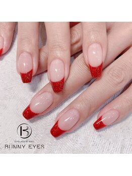 バニーアイズ 博多店(Bunny eyes)/赤ラメフレンチ♪