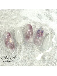 紫陽花×ニュアンスネイル