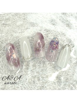 エーアンドエー 蕨店(A&A)/紫陽花×ニュアンスネイル