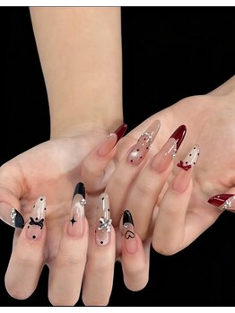 キアラネイルサロンの写真/【自爪が短い/ひび割れ/亀裂補強/深爪改善◎】チップスカルプ持ち込みデザイン120分～6本埋め尽くしOK¥8980