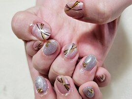 和柄 着物 和風 秋ネイル