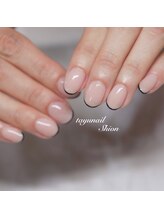 たゆ ネイル(たゆnail)/パラジェル黒フレンチネイル