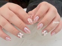 ジャミーラ/3Dフラワーオーロラシェルネイル