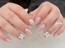 3Dフラワーオーロラシェルネイル