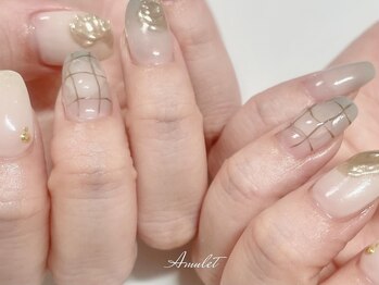 チェックニュアンスネイル