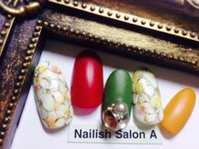 ネイリッシュサロン エー(Nailish Salon A)/2016秋／マットフラワー