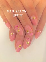 ネイルサロン グリッター(NAIL SALON glitter)/春先取りマーブルネイル