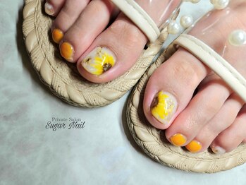 シュガーネイル(sugar nail)/ひまわりフットネイル