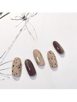 ノーラスリエン 銀座(NOLASLIEN)/うずらネイル 秋ネイル ブラウン