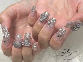ラメ×ビジューネイル