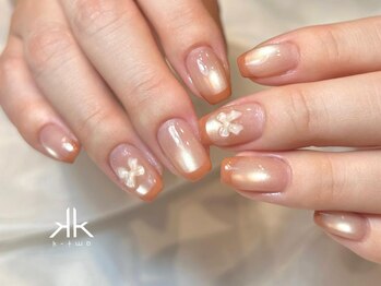 ケーツーネイル(k-two nail)/マグ×オレンジフレンチ(みな)