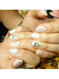 フレームアート　チーク　シェル