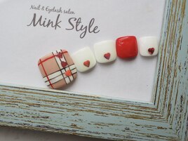 バーバリー風フットネイル