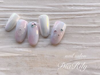 ディアリリー(Dia Rily)/冬ネイル　オーロラミラーネイル