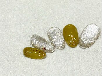 リベレ 福島店(LIBELLE)/星グリッター/秋くすみネイル