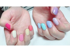 カラフル春ネイル