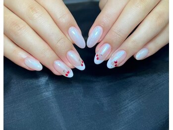 フレンチチェリーネイル