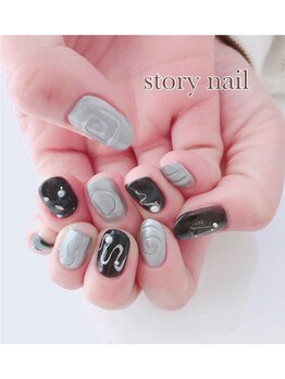 ストーリーアイラッシュアンドネイル(Story)/黒×メタリックネイル★