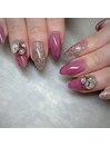 シンプルビジューネイル☆