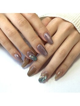 パダアット ヴァラネイル 天神南店(PADA at VALLANAIL)/アシンメトリーネイル/リボン