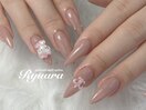 Y2Kピンクベージュネイル