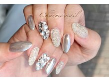 シャルムネイル(Charme Nail)/シルバーmixフラッシュネイル