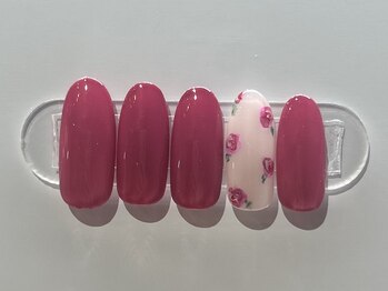ジョアネイル(JOA Nail)/春/インク花/バラ