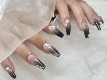 シャルム(Charme)/黒グラデ☆スカルプネイル