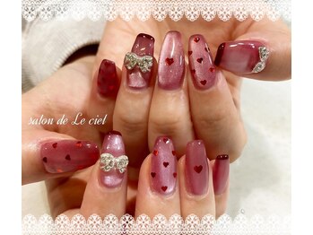 サロン ドゥ ル シエル(salon de Le ciel)/マグネット*ハート*リボンnail