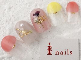 シアー押し花ネイル　9480円